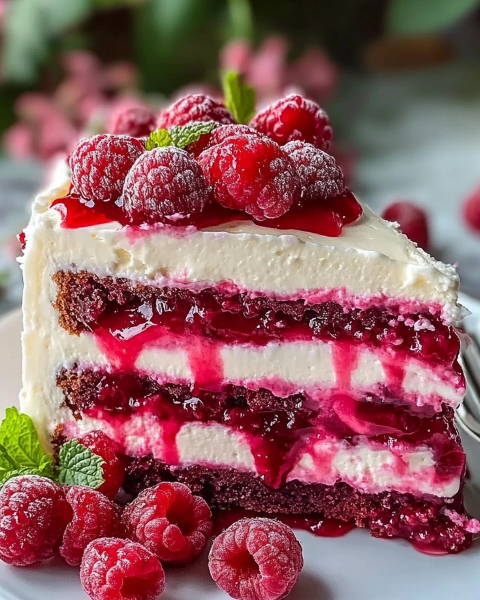 Valerie Recipes - Raspberry Cream Cheese Layer Cake 🍰🍇... | Facebook