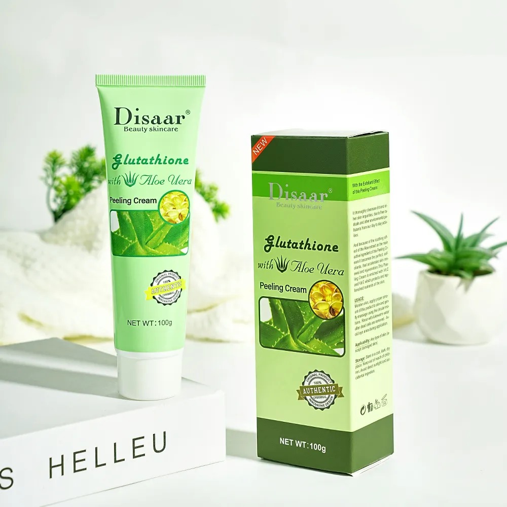 Disaar Glutathione With Aloe Vera Magic Peeling Cream – 100g Reveal smoother, clearer, and more vibrant skin with Disaar Glutathione With Aloe Vera Magic Peeling Cream. Formulated to gently exfoliate and renew