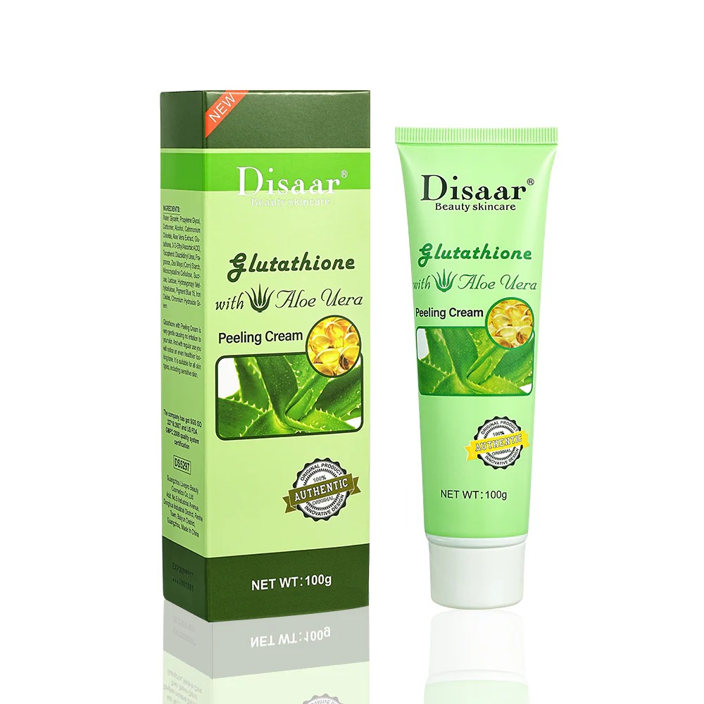 Disaar Glutathione With Aloe Vera Magic Peeling Cream – 100g Reveal smoother, clearer, and more vibrant skin with Disaar Glutathione With Aloe Vera Magic Peeling Cream. Formulated to gently exfoliate and renew