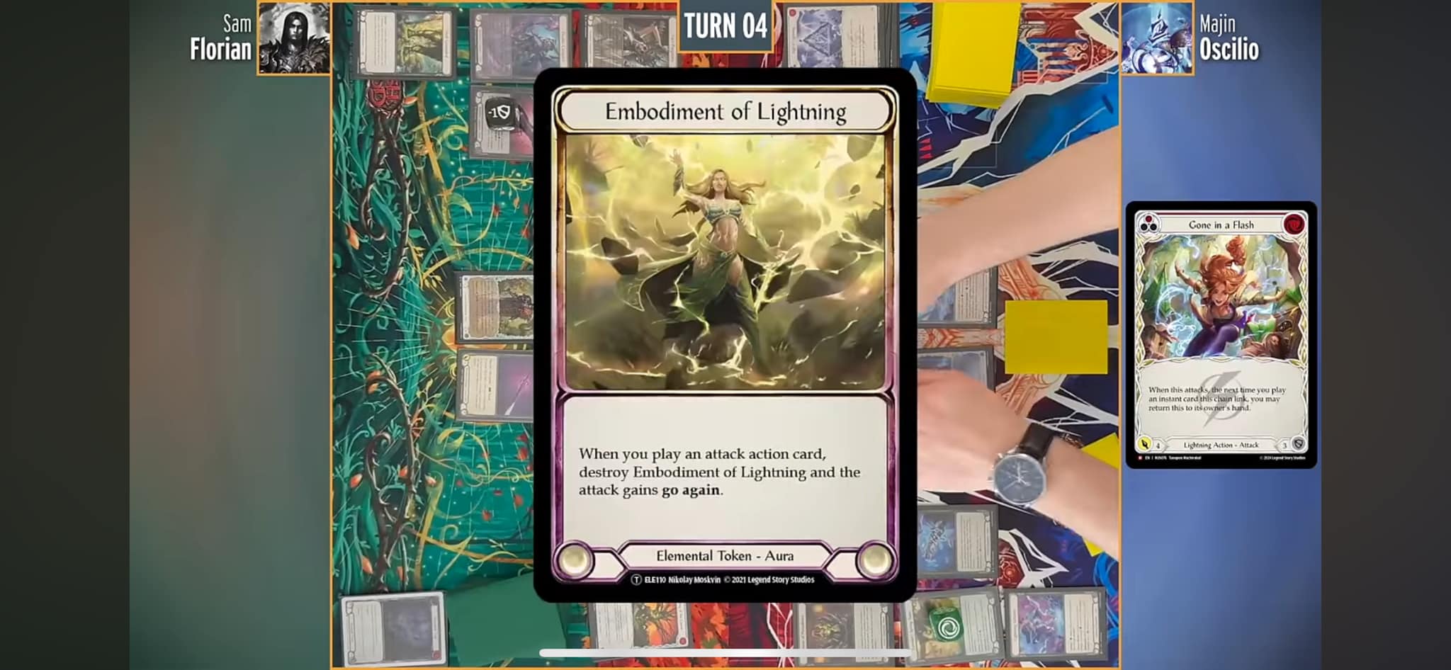 Does Gone in a Flash get to go again twice with two Embodiment of