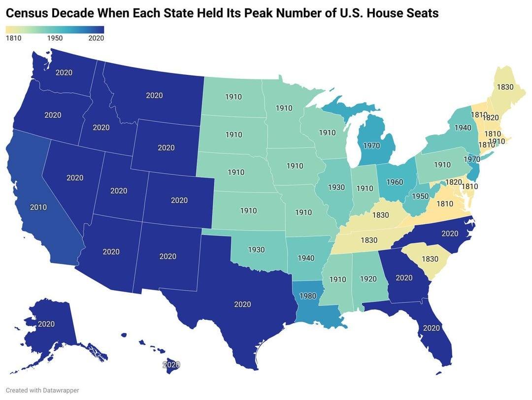 Random - Which Decade Did Each US State Peak In Its Number Of House ...