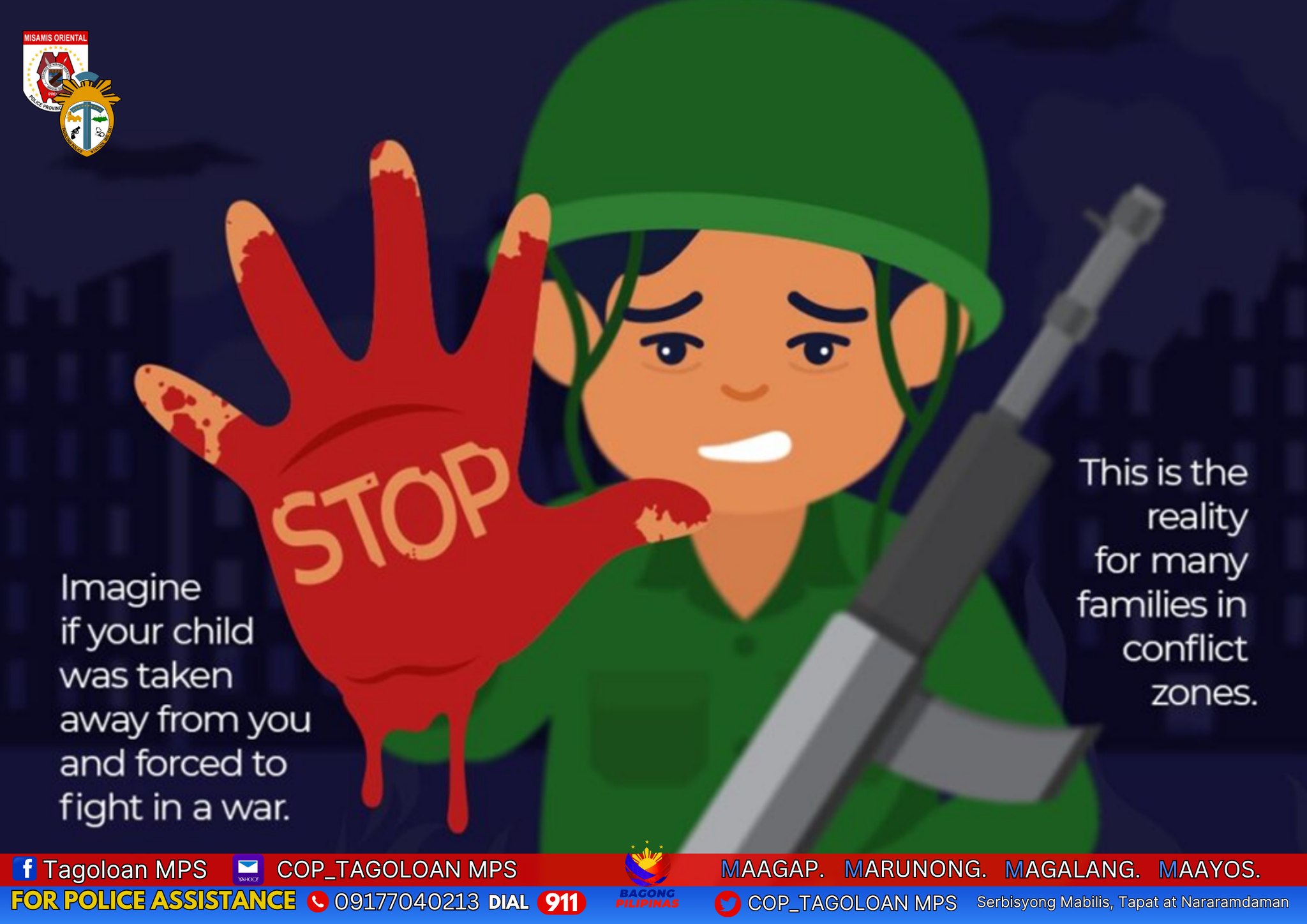 Tagoloan - Children should be holding books, not guns. Let us stand ...