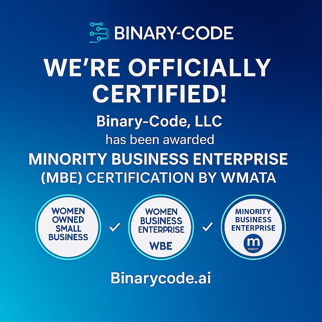 Binary-Code - 🎉 We’re Officially Certified! Binary-Code, LLC is proud ...