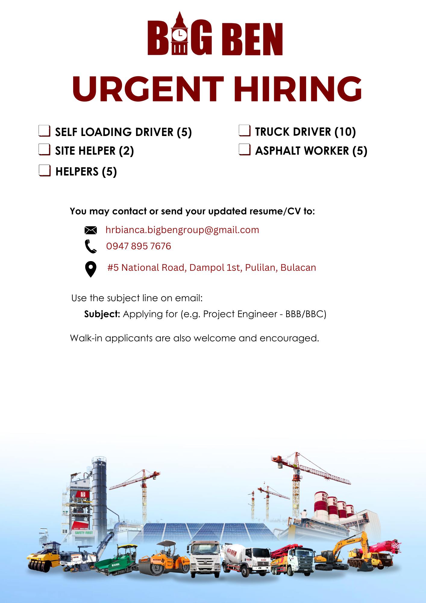 Truck Driver/Helper/Pahinante Hiring 2025! | # URGENT HIRING | Facebook