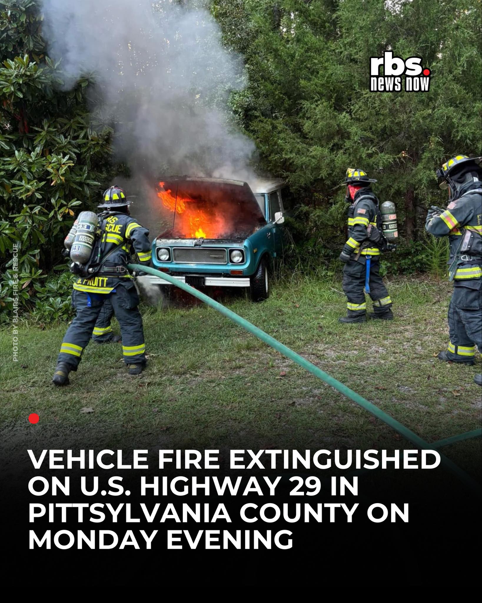rbs - Blairs Fire & Rescue responded to a vehicle fire threatening a ...
