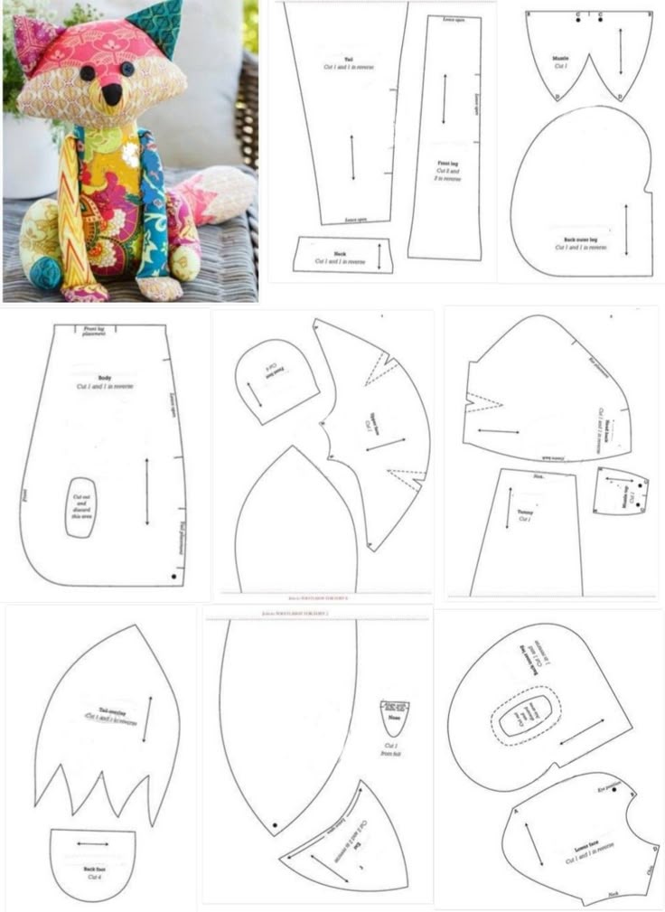 Easy Sewing - ### **DIY: Patchwork Fox Plush Toy – Pattern... | Facebook