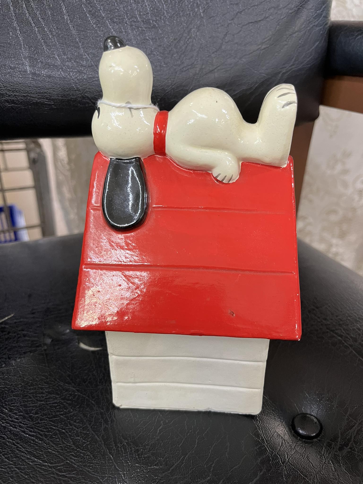Snoopy bank available at Olde Factory Antiques