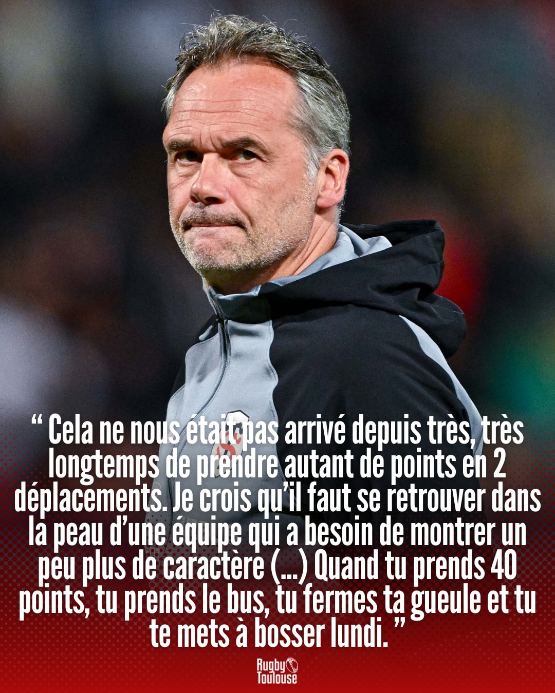 🤐 Les mots forts d'Ugo Mola après la... - RugbyToulouse.com | Facebook