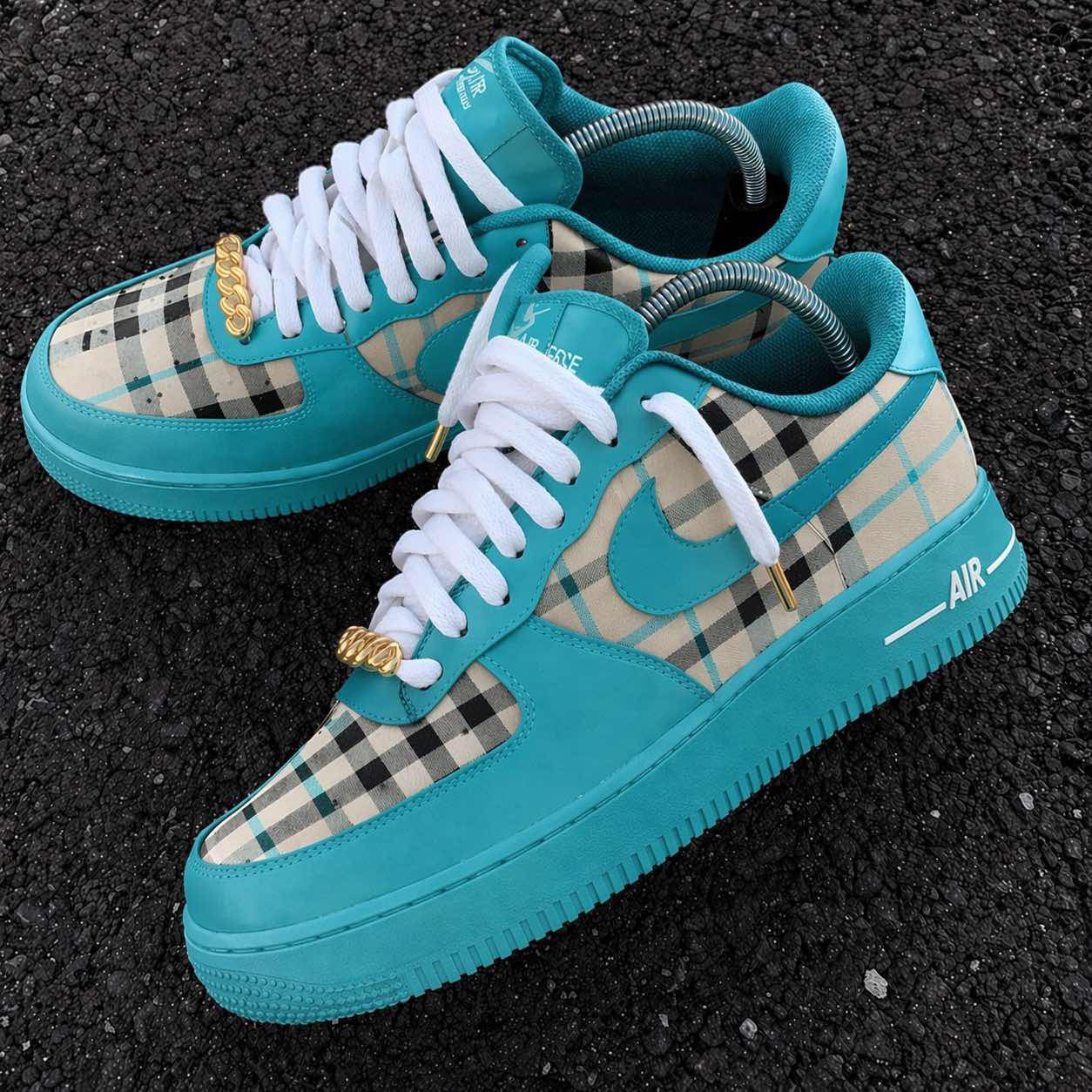Nike Air Force 1 “Burberry Teal”🩵🤍🔥