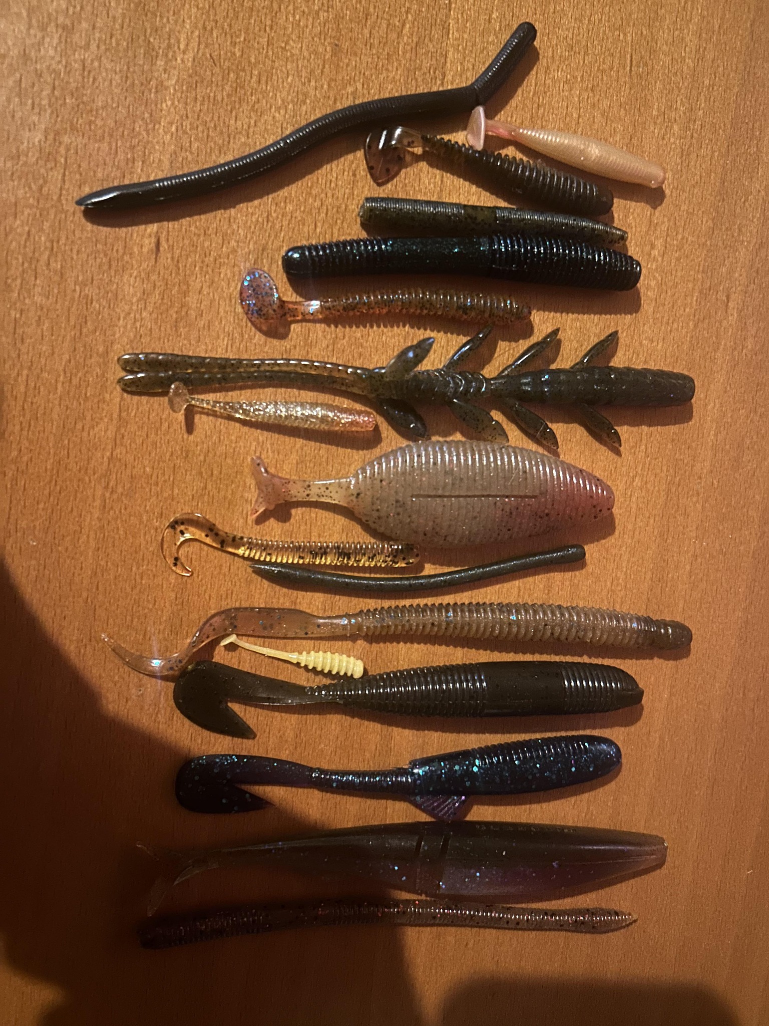 25-Pack 6" Finesse Worms - JUNEBUG Color, Salt & Scent, Bulk Bass Fishing Lures 2 thumbnail image