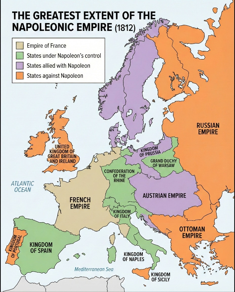 Geography - The Peak of Power: Mapping Napoleon’s Europe at its Zenith ...
