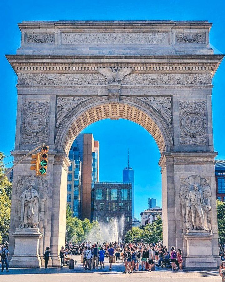 The Washington Square Arch in Greenwich Village