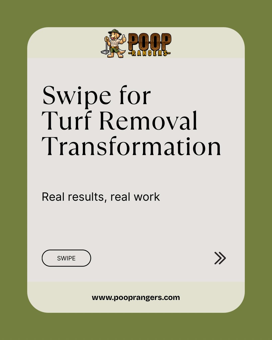 Poop Rangers - The turf was no longer needed, so we... | Facebook