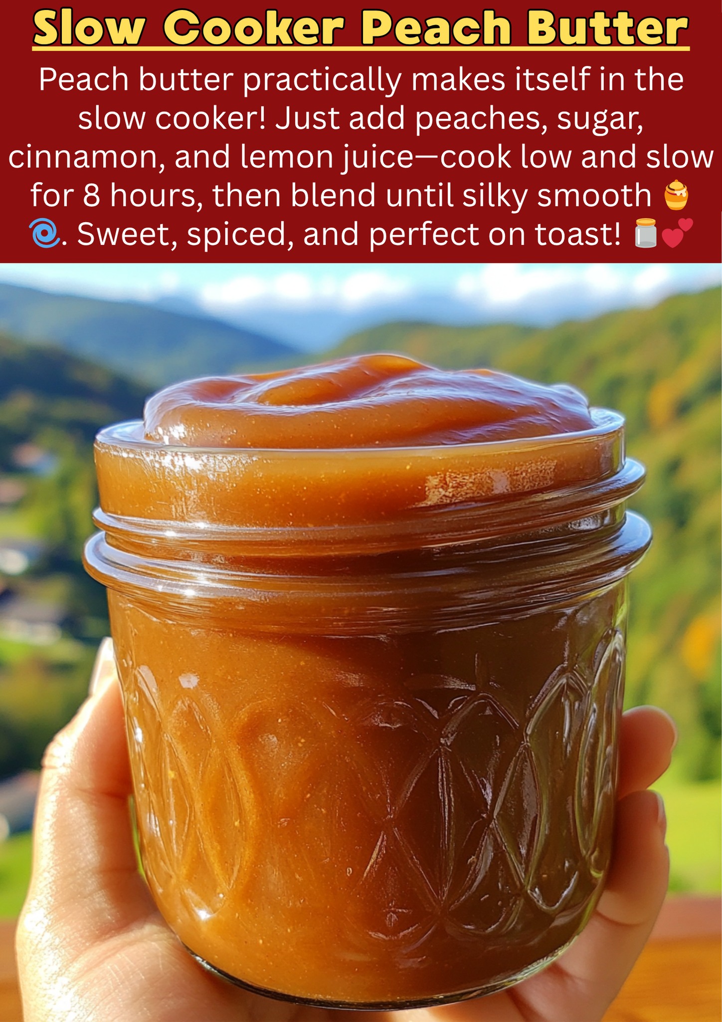 Lana Slow Cooker Peach Butter 🍑🍯 ingredients * 3 pounds yellow