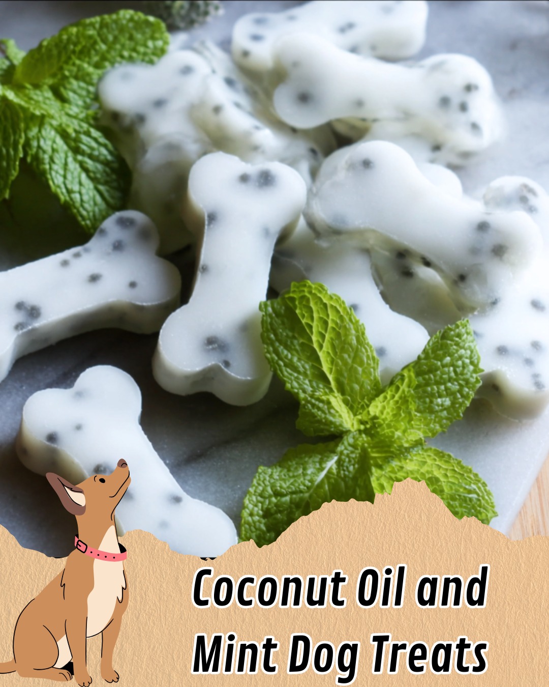 Image showcasing Happy - 🥥🌿 Coconut Oil & Mint Dog Treats 🐾 ️ A refreshing, two ...