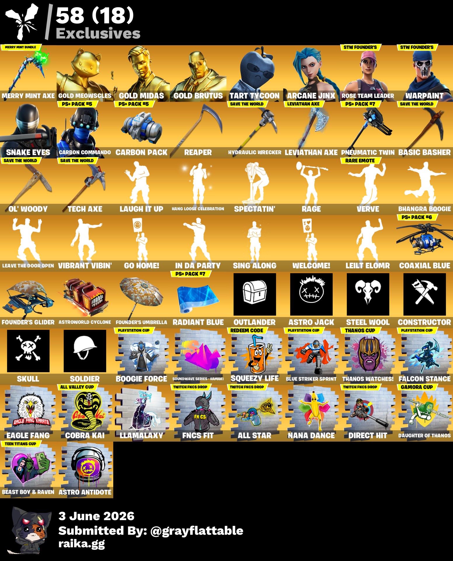 PC] 170 skins | OG STW | Gold Meowscles | Gold Midas | Gold Brutus 