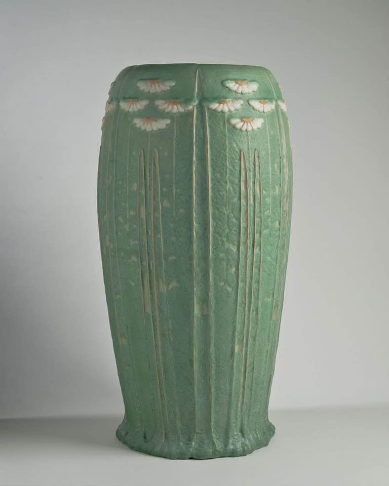 Lily of the Valley Vase By The Grueby Faience Company, founded in