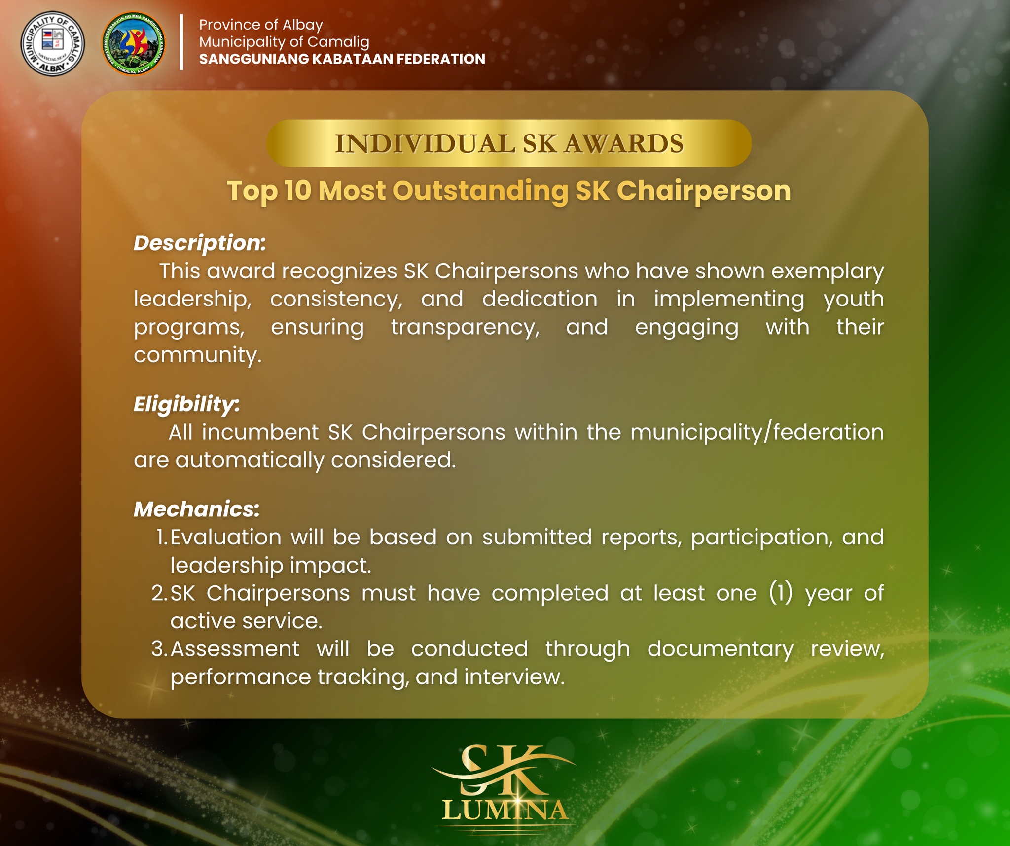 Sangguniang... - Sangguniang Kabataan Federation of Camalig