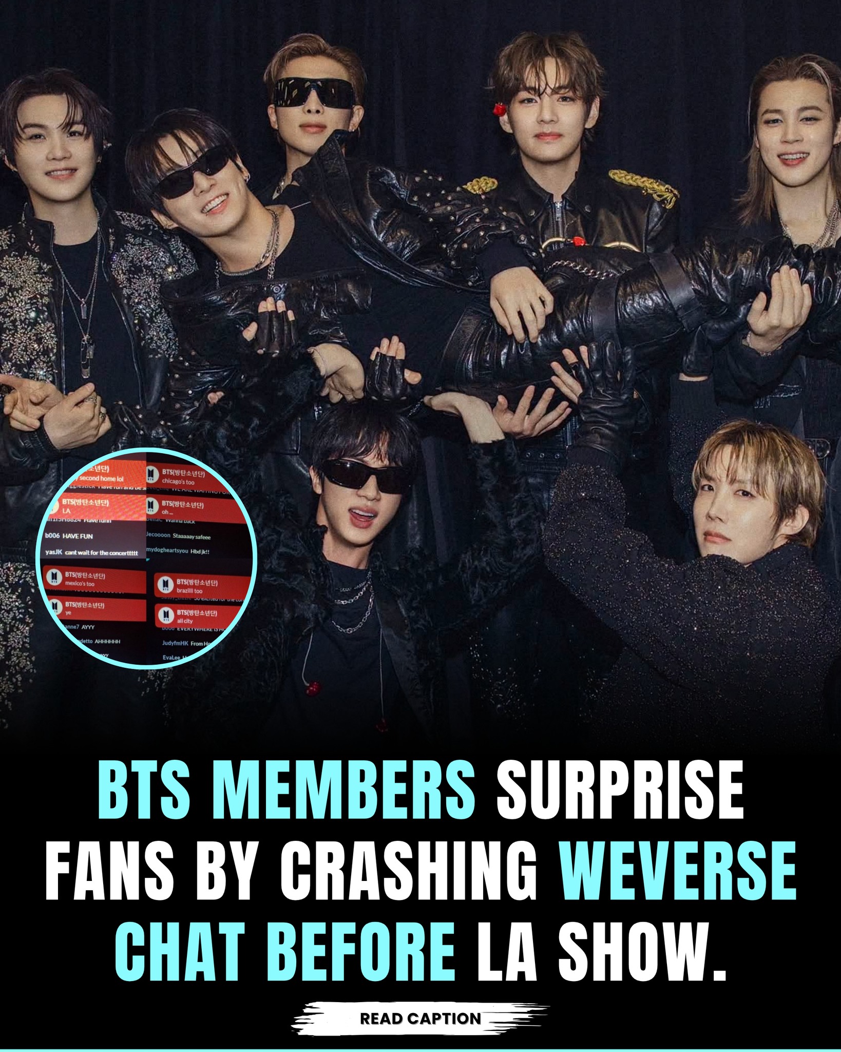 BTS members surprise fans in Weverse chat before Los Angeles concert