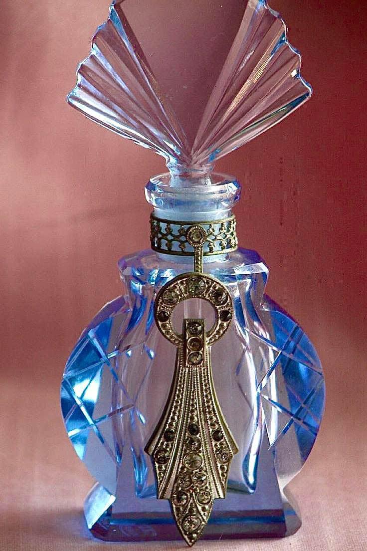 sale【希少・レア】珍しいサイズschuco 20年代 パヒュームボトルベア 1920's Czechoslovakian blue crystal perfume bottle
