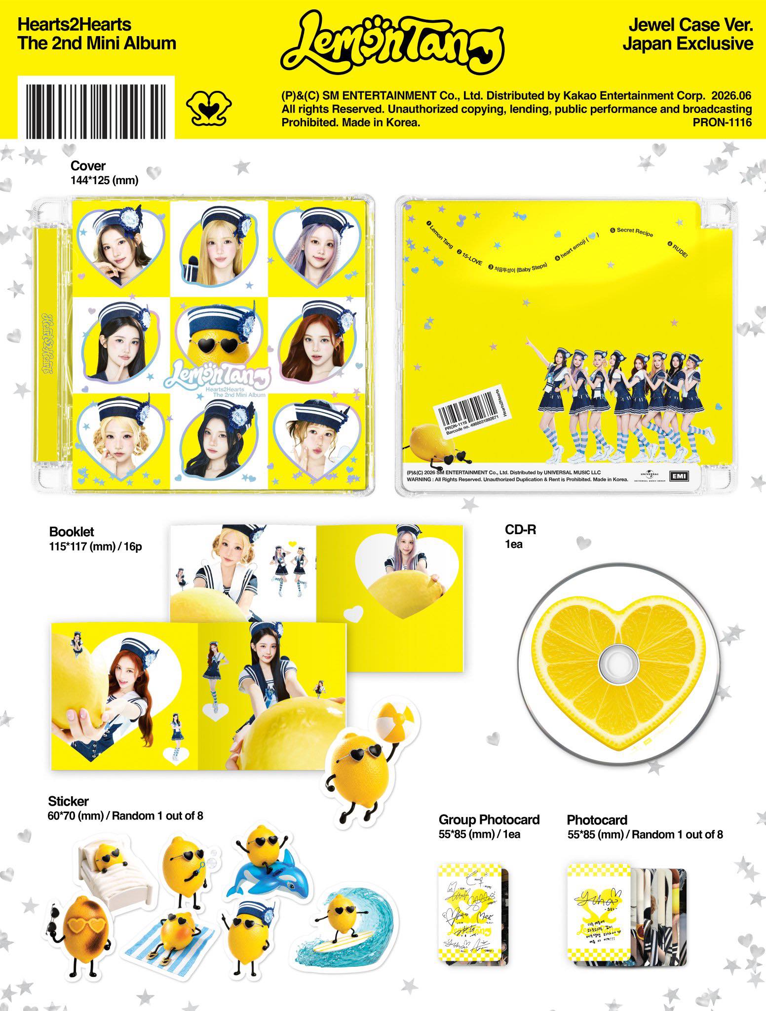 Hearts2Hearts 'Lemon Tang' Album Details (Jewel Case Ver. Japan