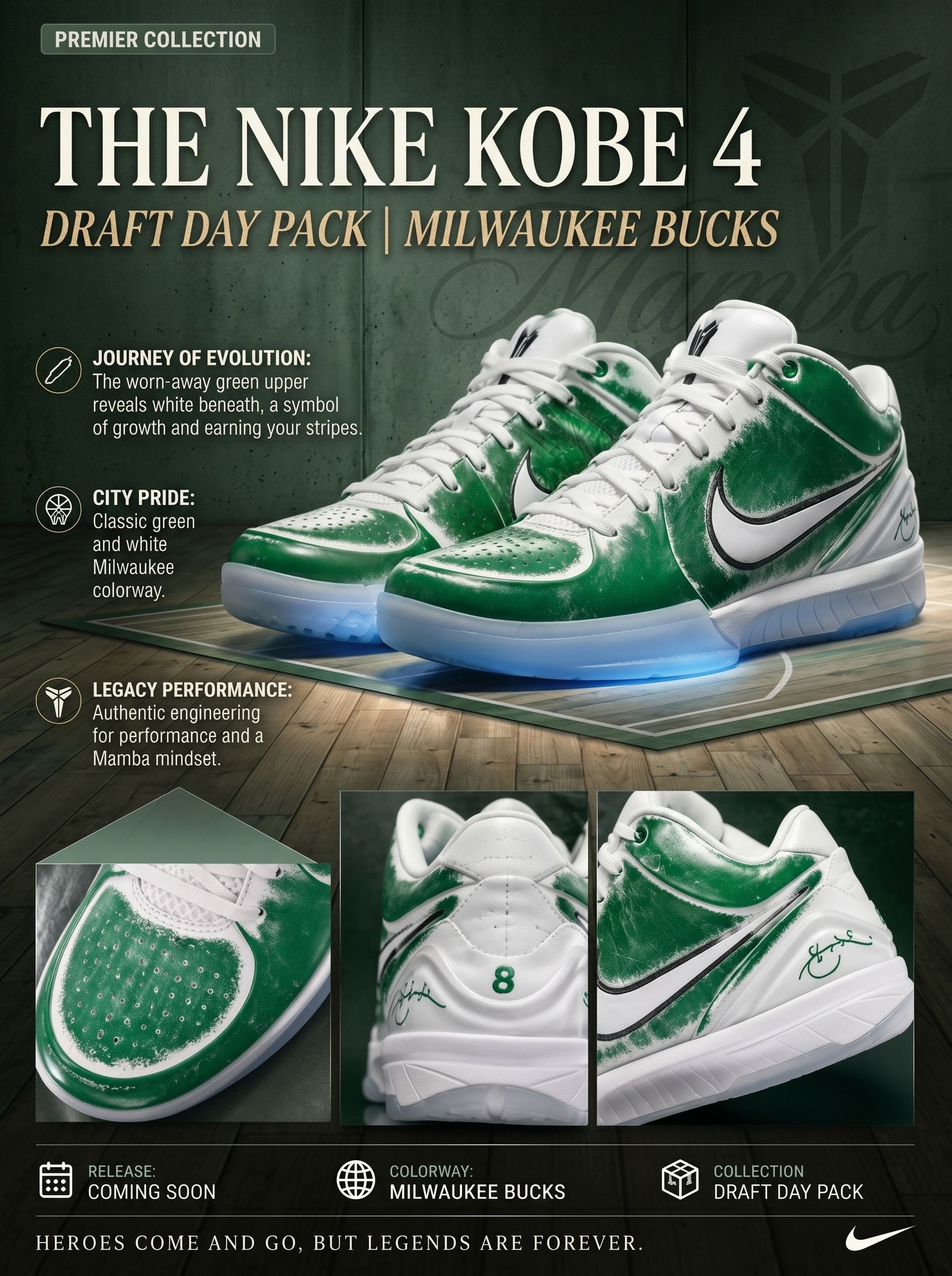 Kobe 4 Draft Day sneakers with Cleveland Cavs colorway