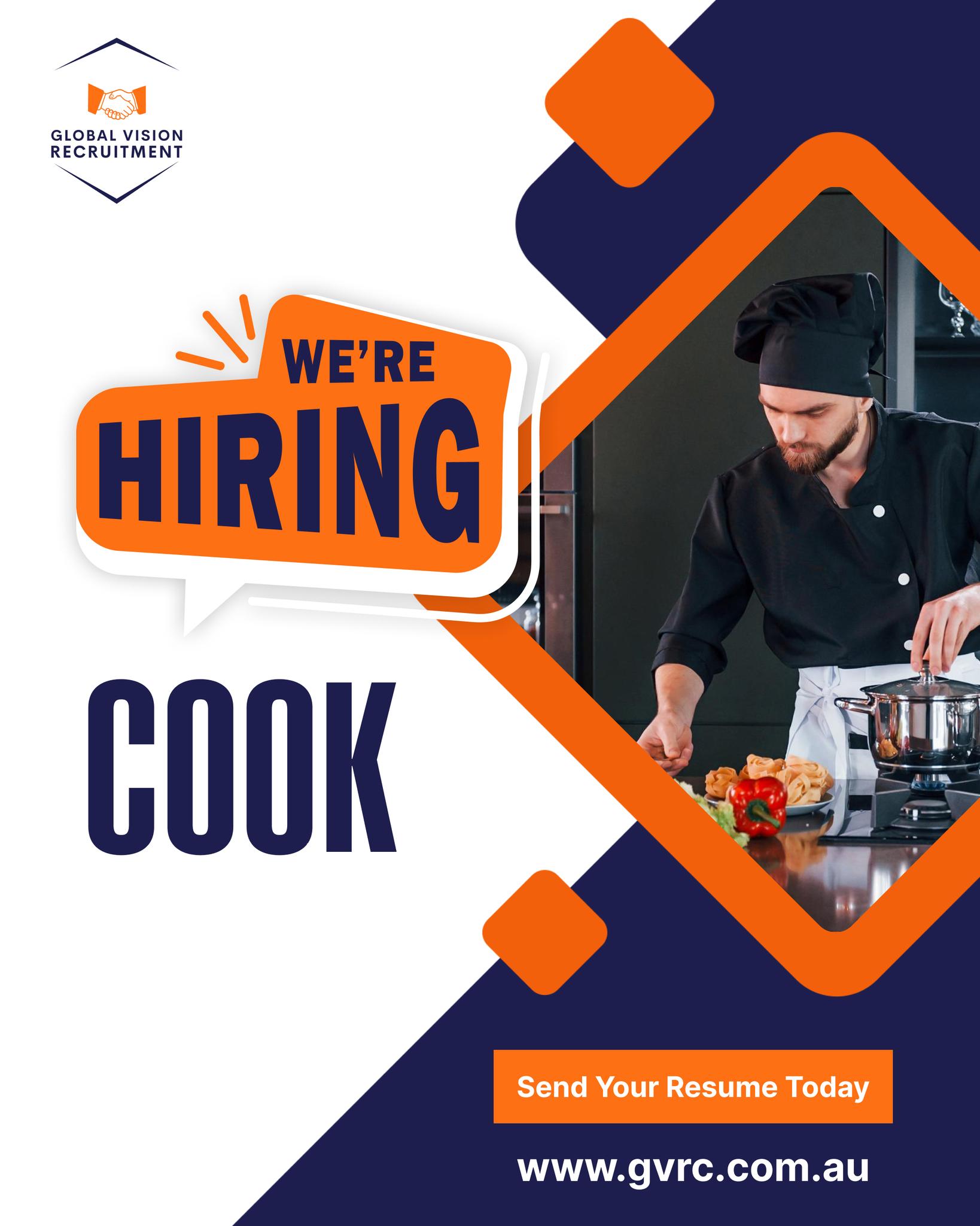 👨‍🍳 We’re Hiring – Cook... - Global Vision Recruitment | Facebook