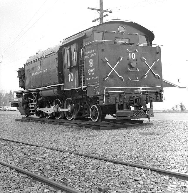 Coos Bay Lumber Company locomotive #104 on display