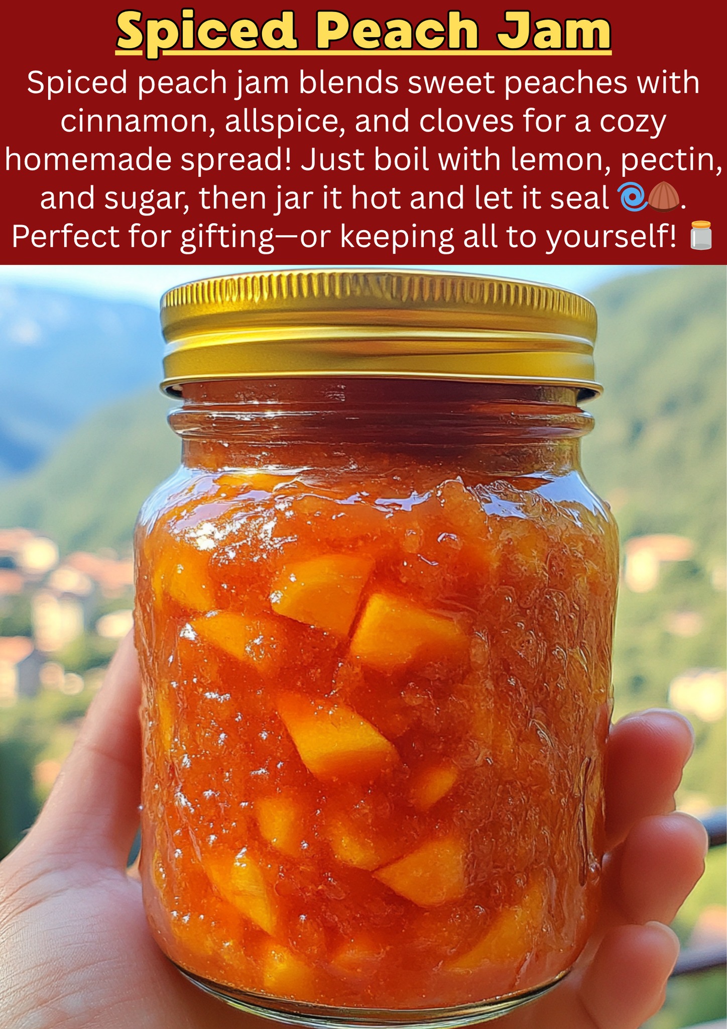 Lana Spiced Peach Jam 🍑 ingredients * 4 cups peaches, peeled and