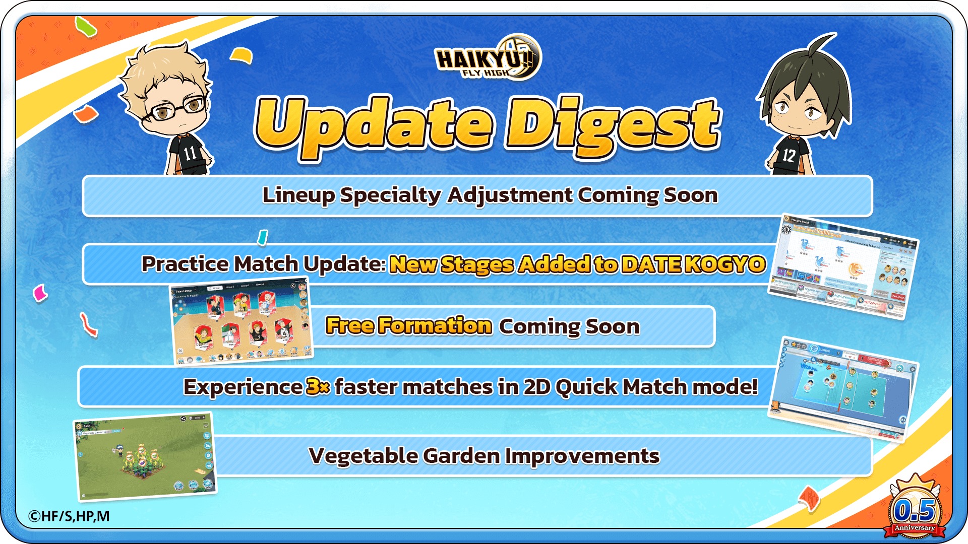 HAIKYU!! - 🎉 The 0.5 Anniversary Update Digest is here! 🎉 We’ve ...