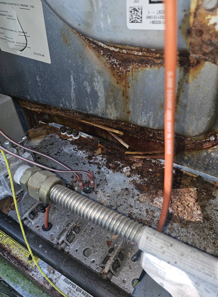 Arctic - System severely rusted, wrong gas line going g into unit ...