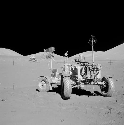 Space - A parting shot of the Apollo 17 Lunar Roving Vehicle, with the ...