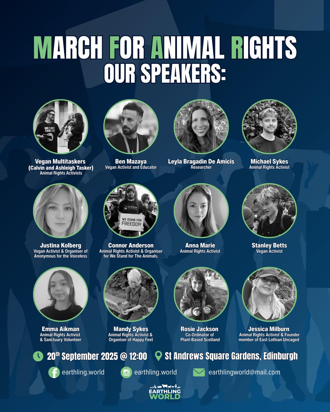 Earthling - 📣 MARCH FOR ANIMAL RIGHTS SPEAKERS LINEUP! 📣 🎤We’re ...