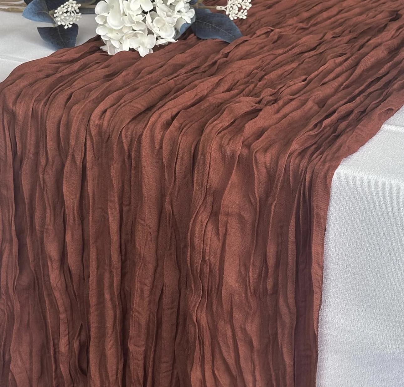 Light Pink Chiffon Table Runners - 29x120 Inches, 5 Pack, For Weddings & Parties