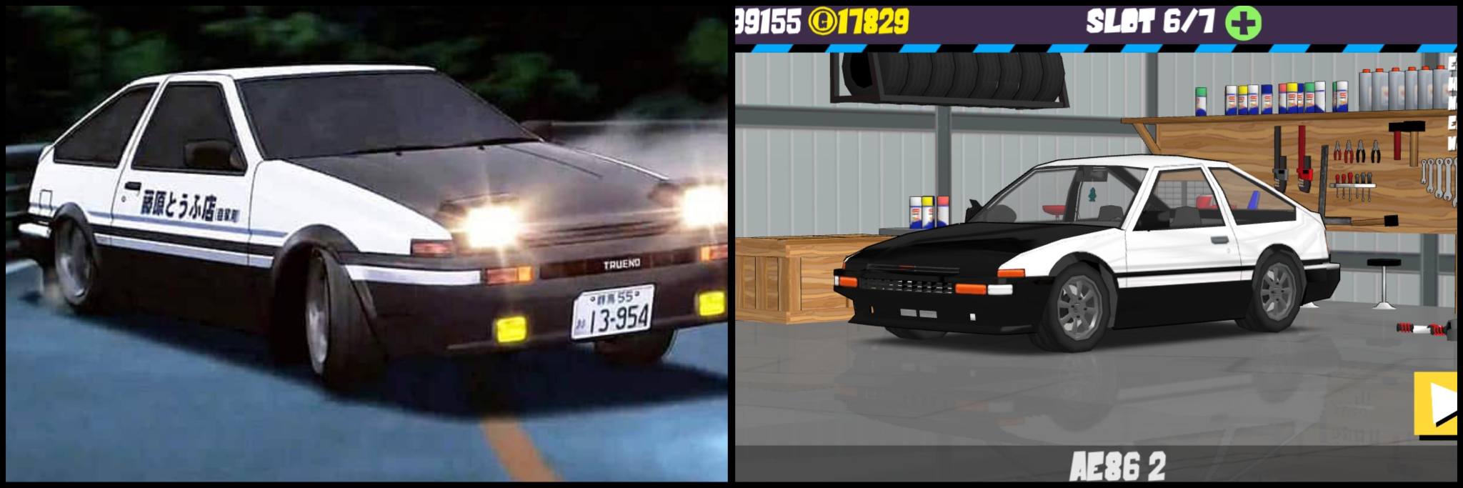 Game] Initial D AE86 replica in FR Legend mobile game