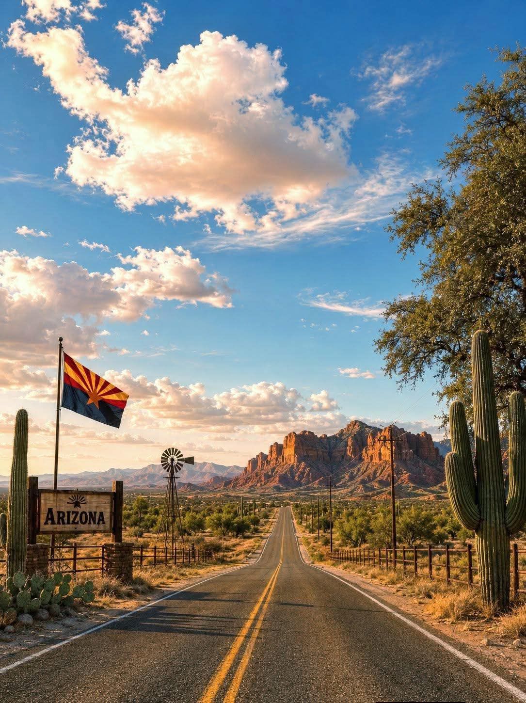 Freedom in desert landscapes of Arizona