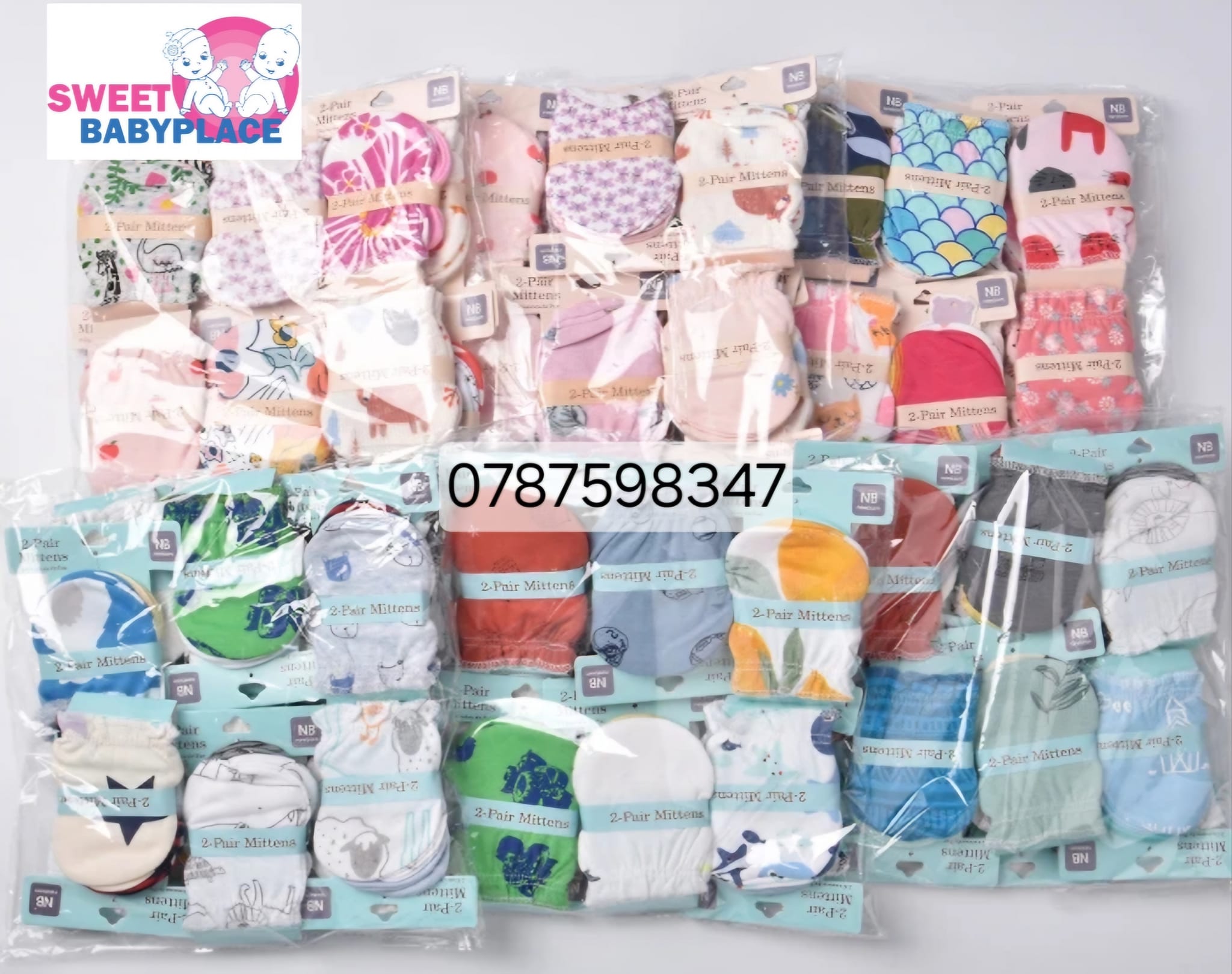 Moufles Anti-Griffures Bébé Dudu N Girlie - Lot De 4 Paires En Coton Doux Pour Nouveau-Nés 0-6 Mois | Garçons Et Filles