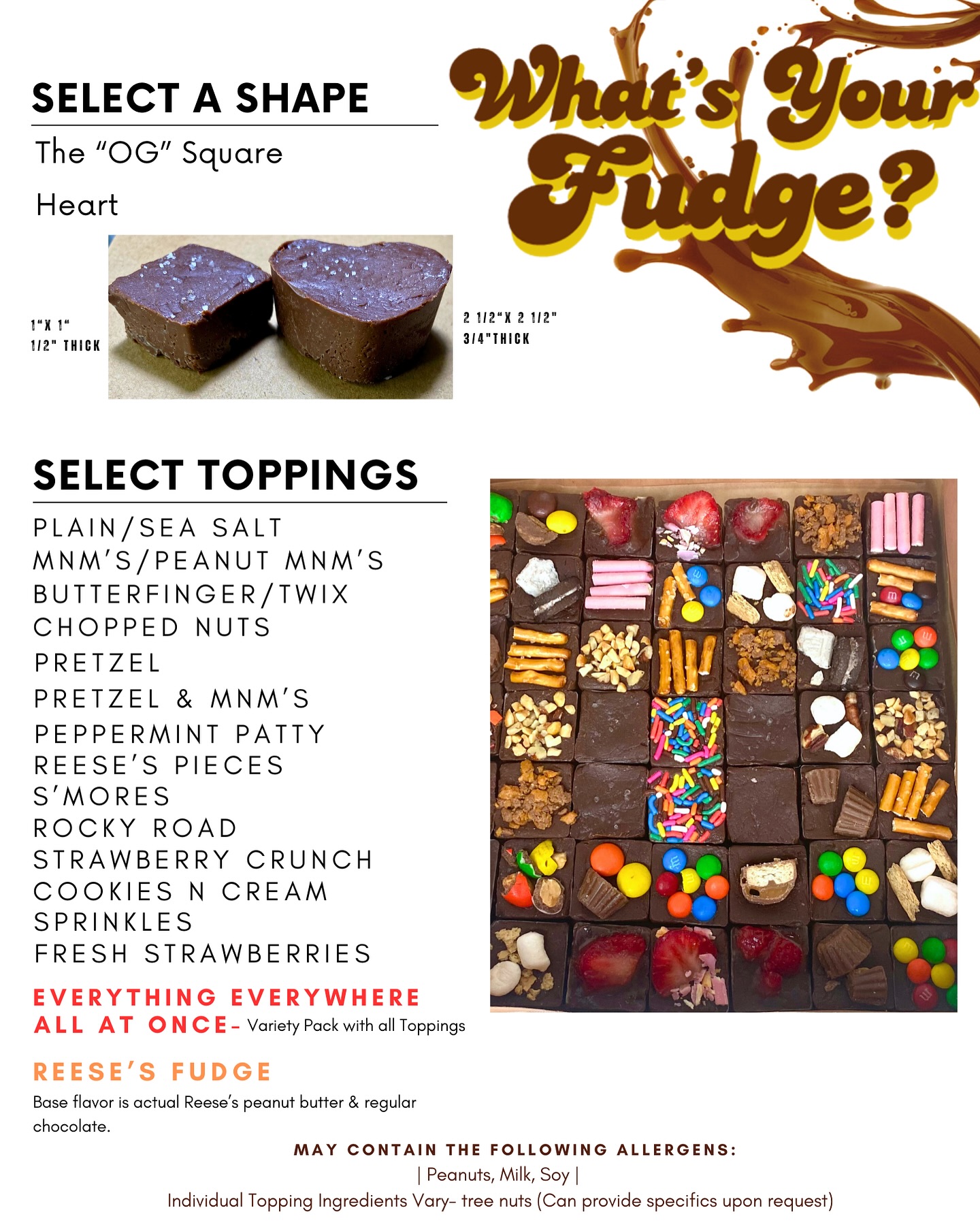 Our Menu & Pricing ⬇️🍫🤤... - What’s Your Fudge?