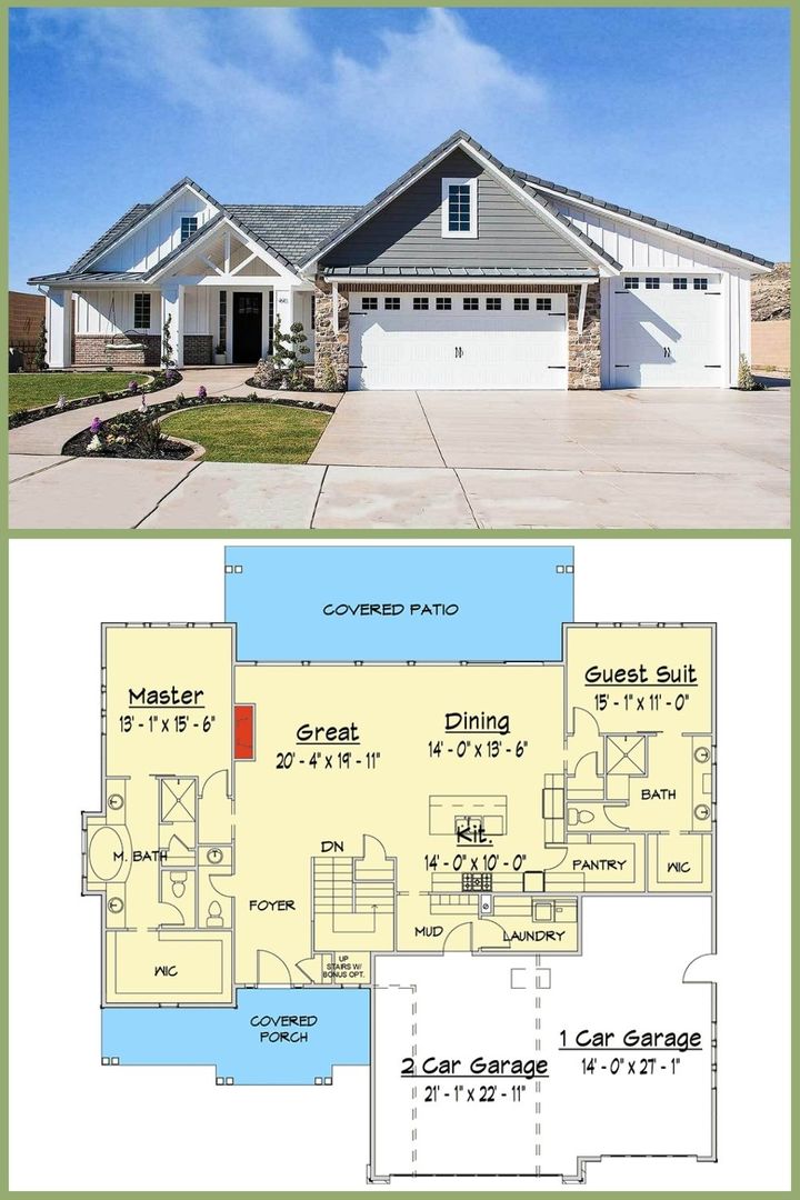 New American-Style 2,135 Sq Ft.... - Cozy House Plans | Facebook