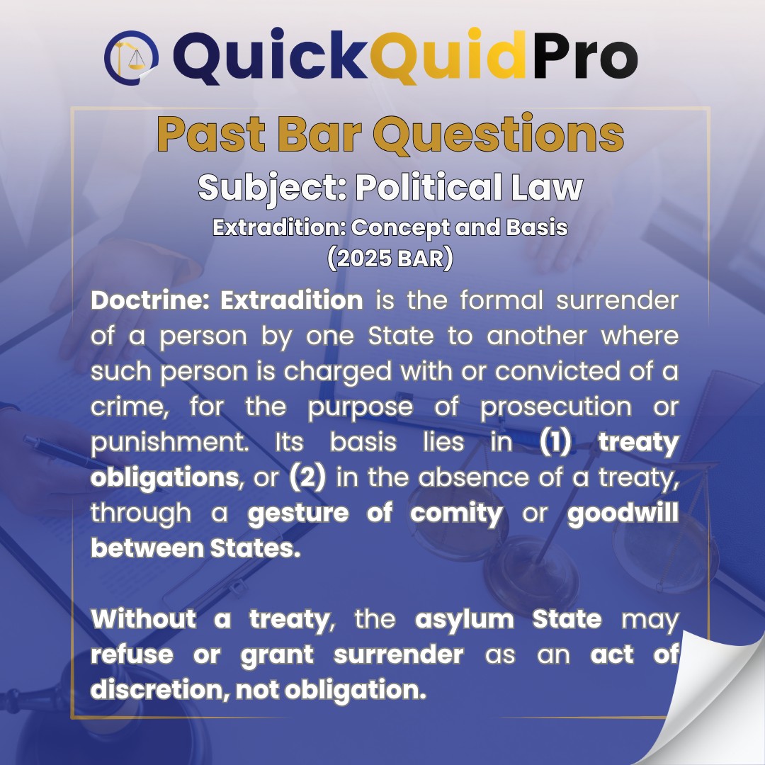 Quickquidpro - Topic: Extradition – Concept and Basis 🤝🏽 Extradition ...