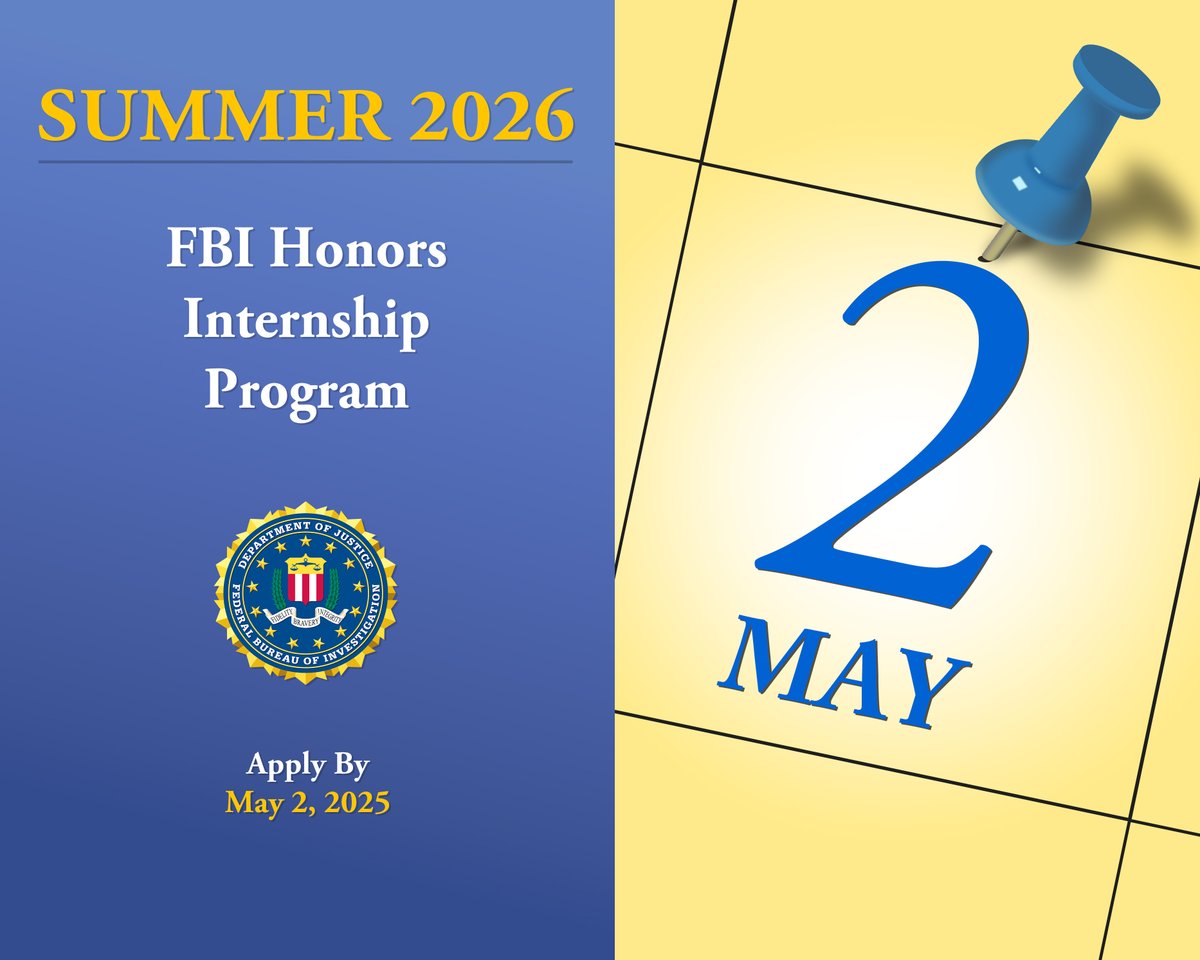 FBI - Last chance, college students, to apply for the summer 2026 #FBI ...