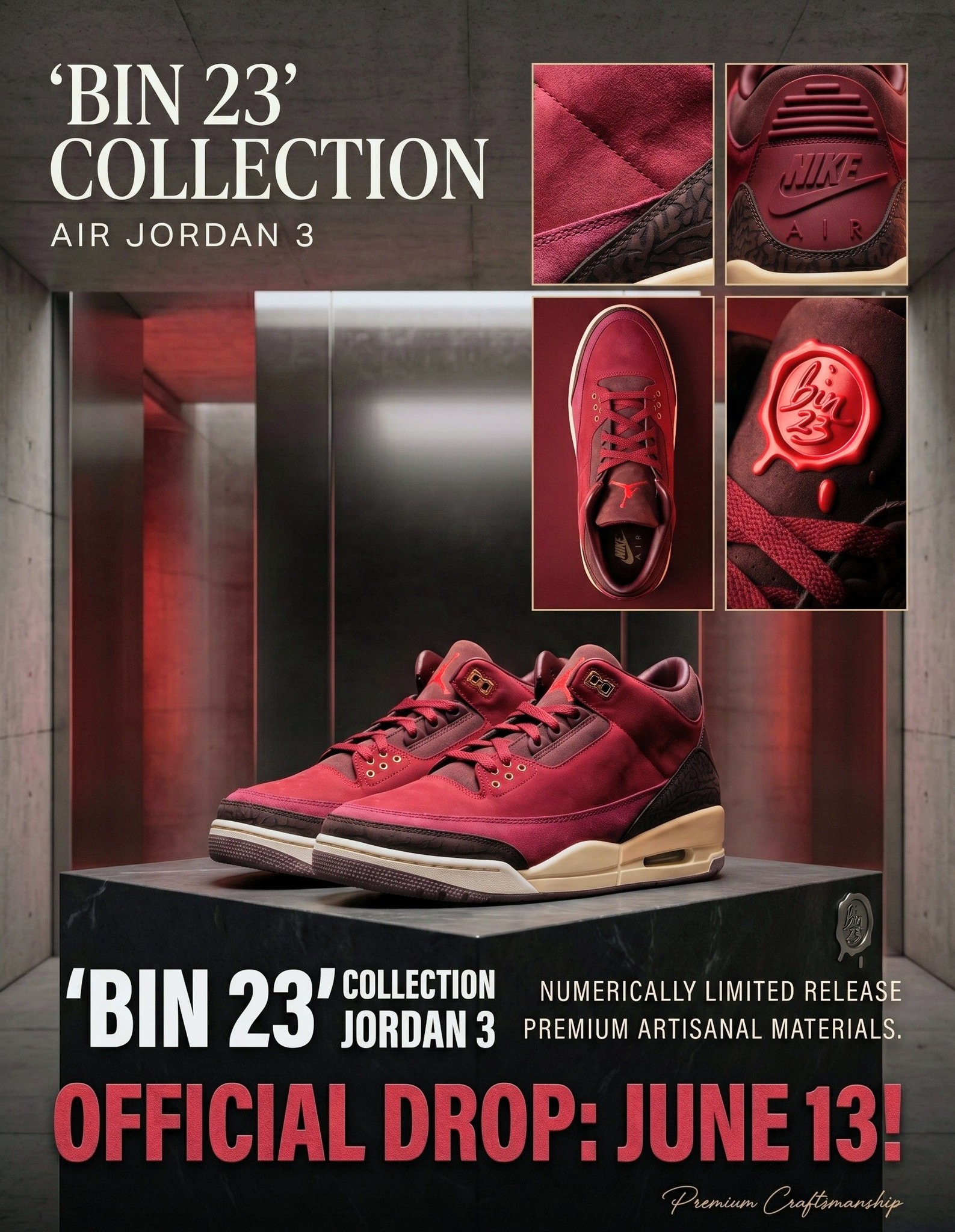The Air Jordan 3 “Bin 23” will debut on June 13th, retailing for 