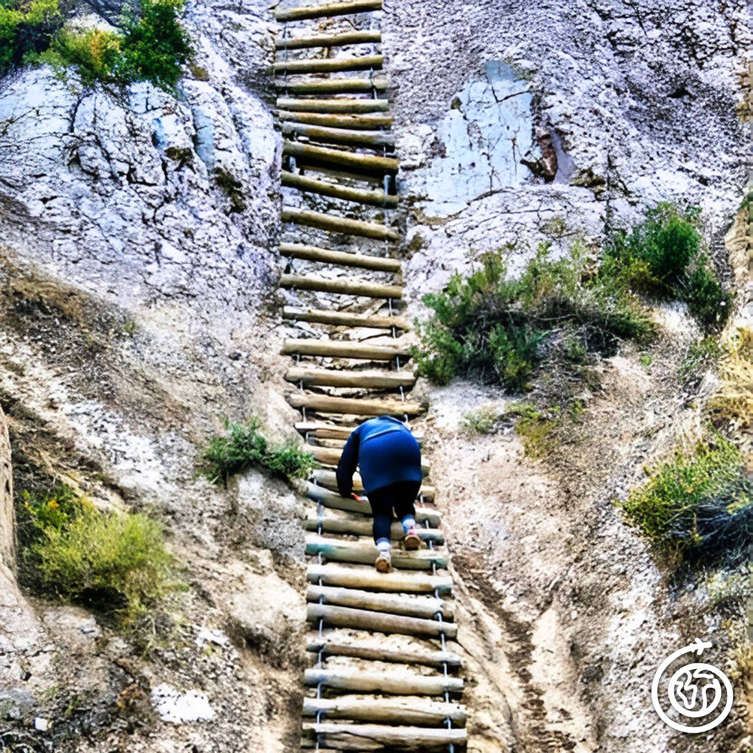 Dangerous stairs at Badlands National Park