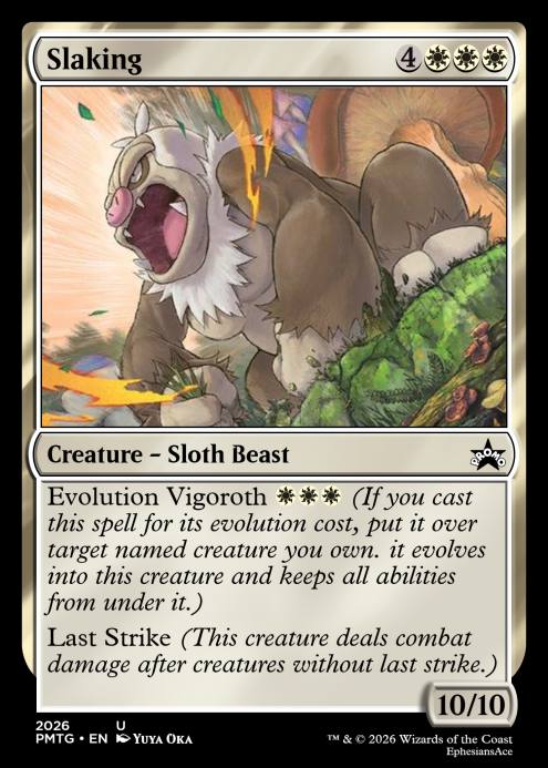 sloth pokemon card WWF Mammals Special Edition Starter Box [Colorless] Custom MTG Slakoth Creature Card