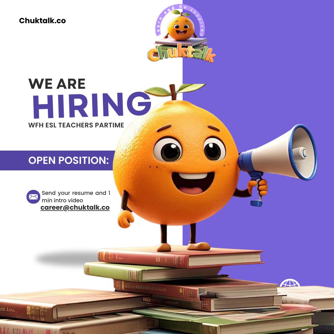 Chuktalk - WE ARE HIRING! ESL TEACHER home based ! Email us with your ...