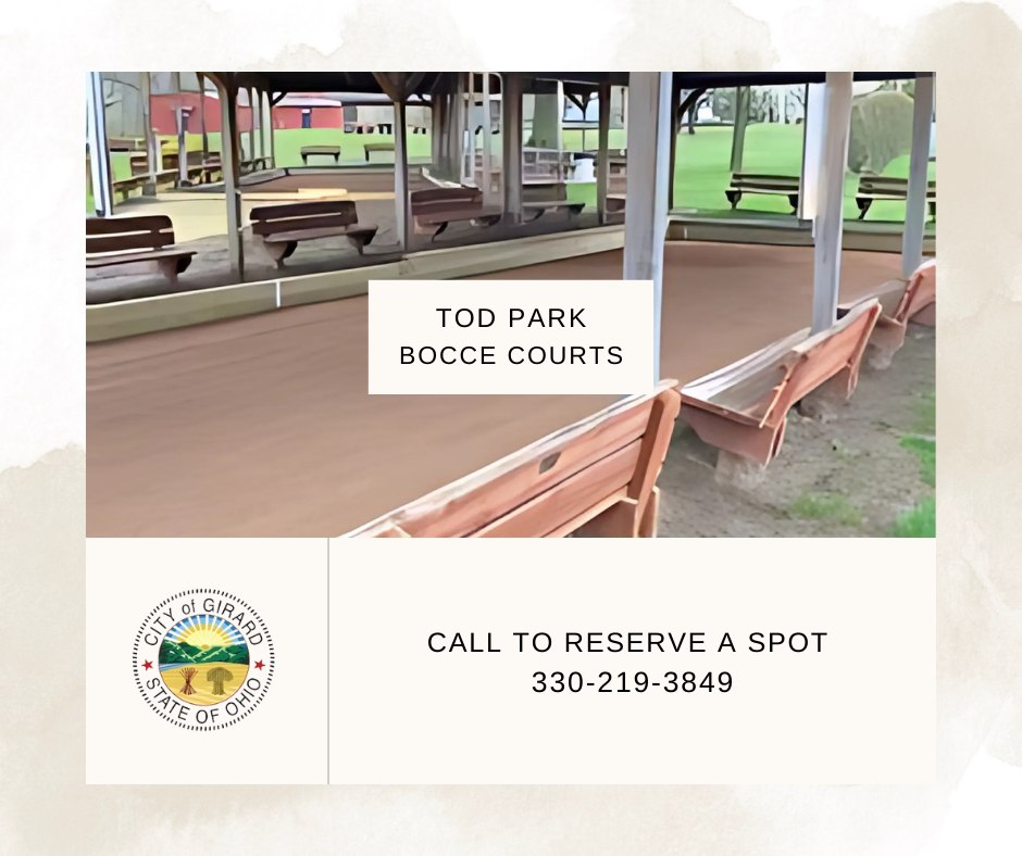 🎉 Bocce is BACK at Tod Park! 🎯 Our... - City Of Girard Ohio | Facebook