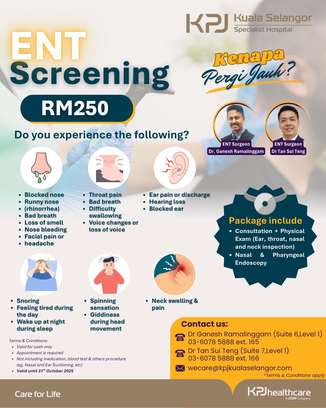 KPJ - 👂😷 Suffering from blocked nose, sore throat, or ringing ears? No ...