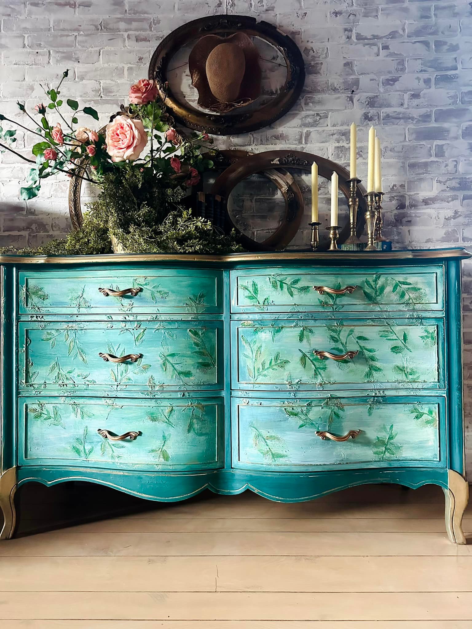 blue green dresser Deep at The Porch Swing Boutique CS4010/Kelly Green/S