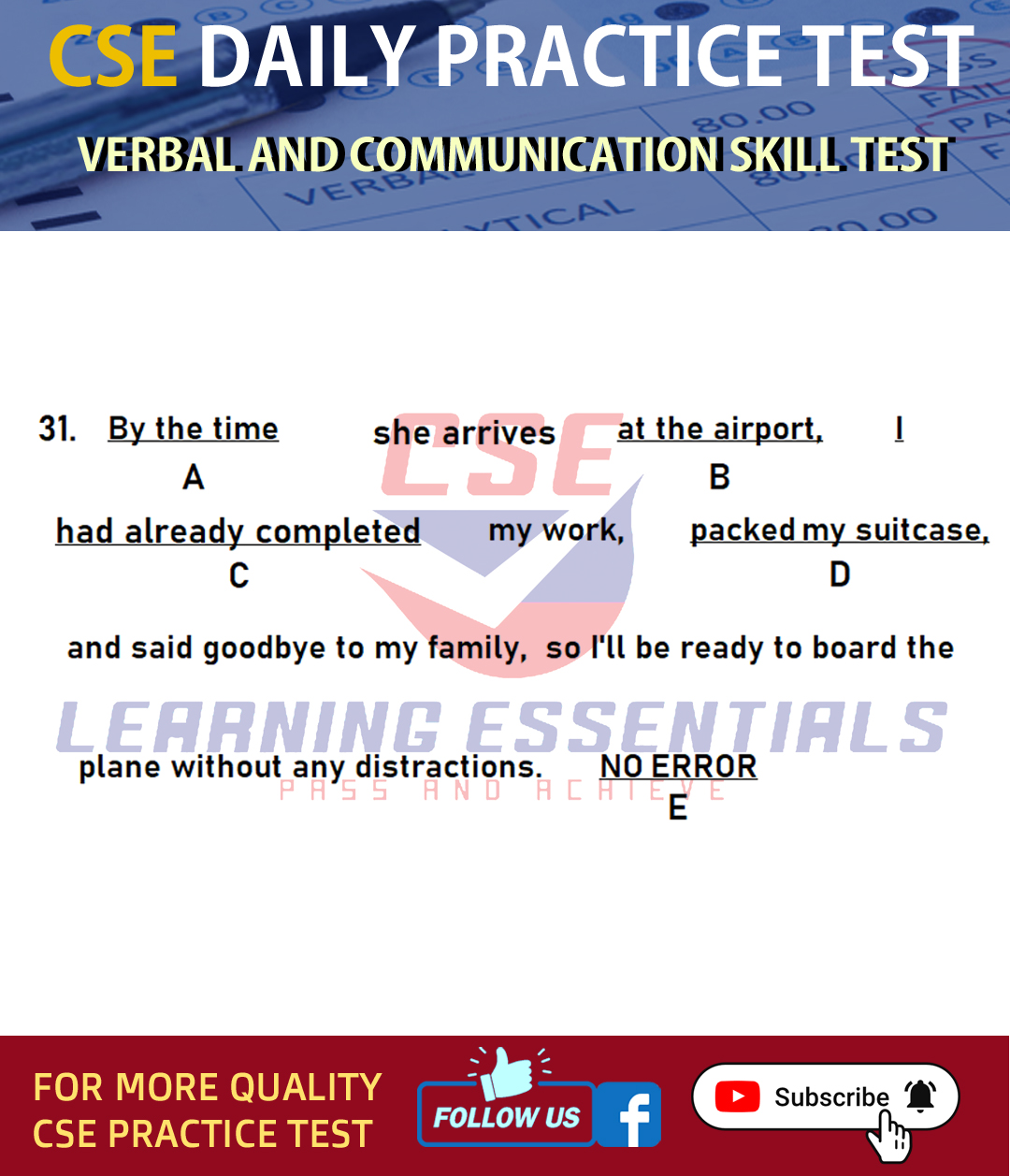 DAILY PRACTICE TEST CSE MARCH... - CSE Learning Essentials | Facebook
