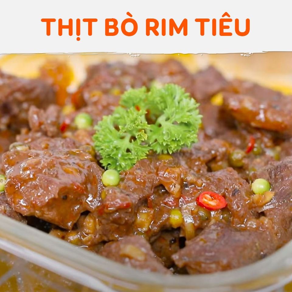 Công - Thịt bò rim tiêu Nguyên liệu: - Thịt bò thăn: 400gr - 1/2 thìa ...